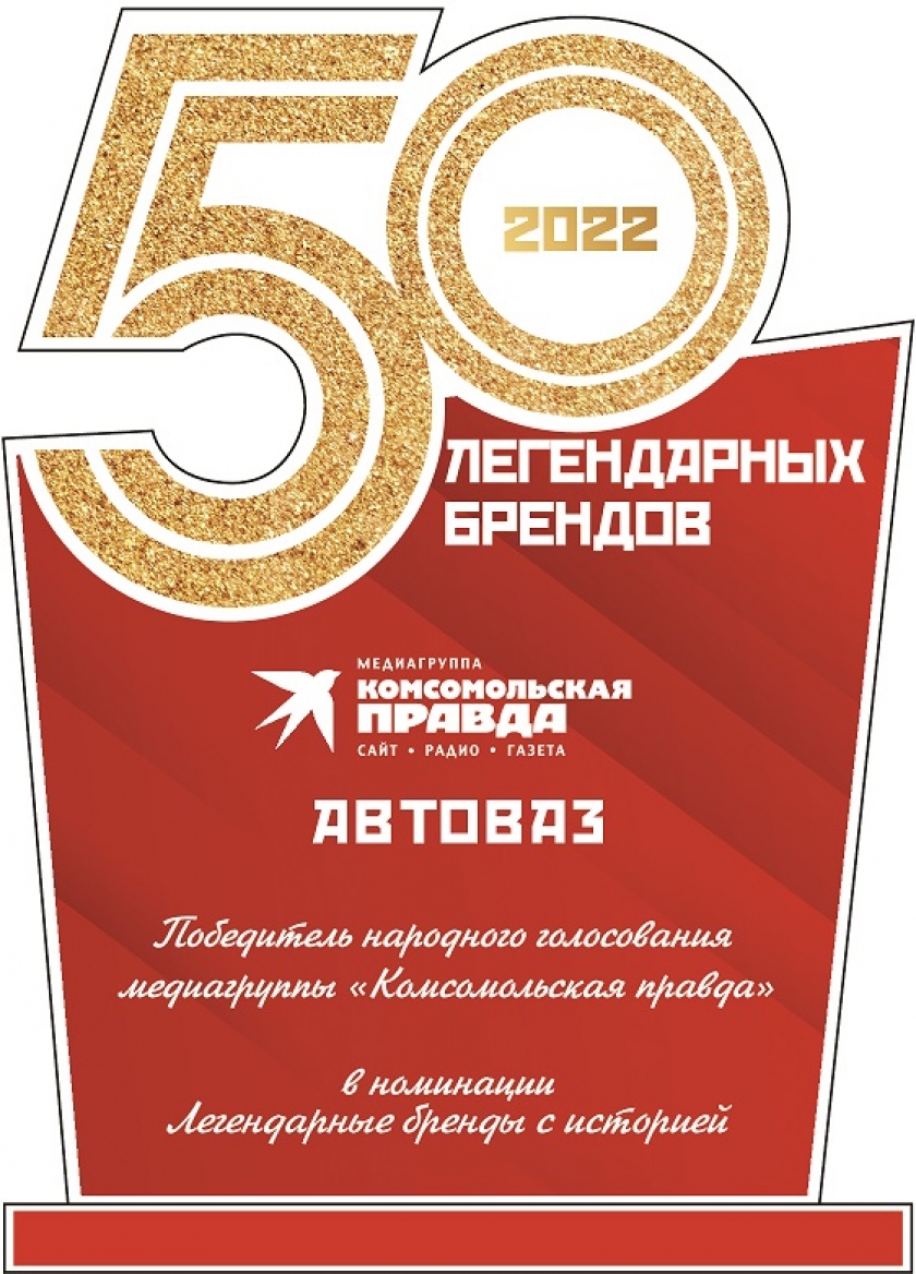 АВТОВАЗ ВНОВЬ ПРИЗНАН ЛЕГЕНДАРНЫМ БРЕНДОМ РОССИИ - Сура-Моторс-авто - дилер  LADA в г. Пенза